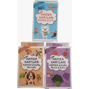 Mini Hafıza Kartları Hafıza Oyunu 3 Lü Set