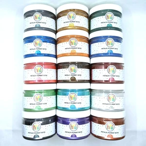 Epoksi Reçine Metalik Sedefli Pigment Toz Boya Seti  50 gr x 15 Renk
