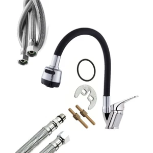 Armilla Armatür Siyah Yağmurlama Fonksiyonlu Esnek Hareketli Borulu Mutfak Eviye Musluğu Çeşmesi Bataryası
