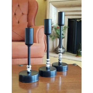 Üçlü  Sıralı Metal Mumluk Megalit