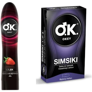Çilek Jel 100 ml Okey Sımsıkı 10'lu Prezervatif