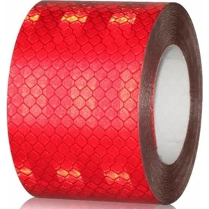 Kırmızı Reflektörlü Fosforlu Şerit Bant Ikaz Bandı 10 cm (1 Metre)