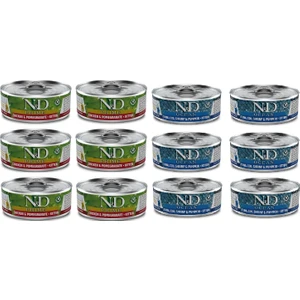 N&d Kitten 12 Adet(6-Tavuk Nar+6-Balık)Yavru Yaş Mama 80 gr