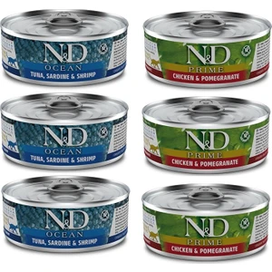 N&d Tahılsız 6 Adet (3-Ton+3-Tavuk Nar)Yetişkin Yaş Mama 80 gr