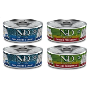 N&d Tahılsız 4 Adet (2-Ton+2-Tavuk Nar)Yetişkin Yaş Mama 80 gr