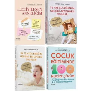 Hatice Kübra Tongar 4 Kitap Set (Iyileşen Çocukluğum Iyileşen Anneliğim, 1-5 Yaş Çocuğunun Gelişimi Beslenmesi Oyunları, Ilk 12 Ayda Bebeğin Gelişimi Beslenmesi Oyunları, Çocuk Eğitiminde 100 Mucize)