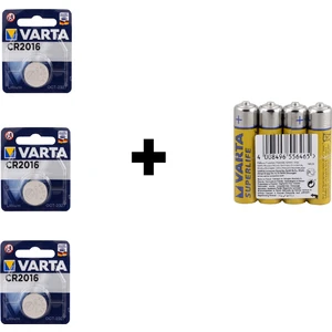 6016 Lithium CR2016 Pil 3'lü + 4 Adet Varta Superlife AA Kalem Pil