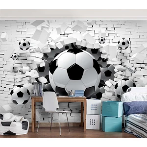 Özel Duvarlar Futbol Topları 3 Boyutlu  Çocuk Odası Duvar Kağıdı