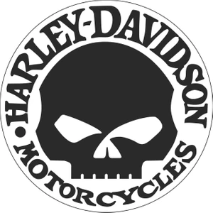 Sticker Atölyesi Harley Davidson Siyah Beyaz Motorcu Sticker - 14006