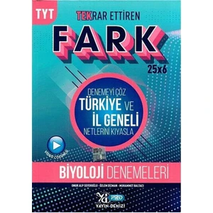 Yayın Denizi Yayınları TYT Biyoloji Fark 25 x 6 Tekrar Ettiren Denemeleri