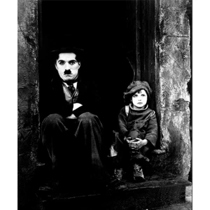 Siyah Beyaz Charlie Chaplin Kanvas Tablo