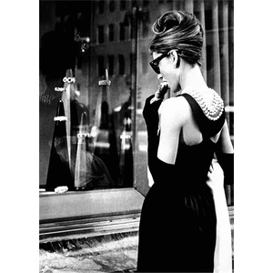 Siyah Beyaz Audrey Hepburn Kanvas Tablo