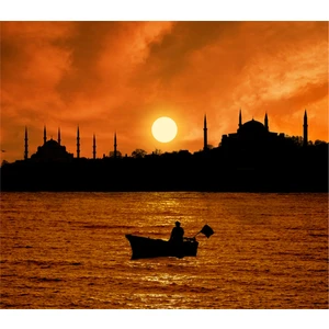 Gün Batımı İstanbul Silueti Kanvas Tablo