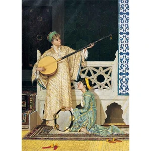 İki Müzisyen Kız Kanvas Tablo