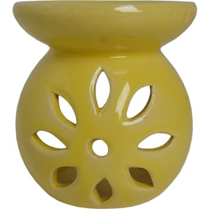 Original Boutique Lotus Çiçeği Desenli Seramik Buhurdanlık Tütsülük Mumluk Sarı