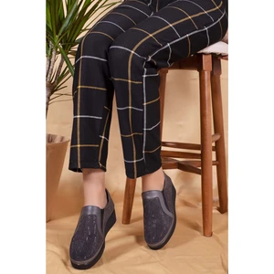 Deri Anatomik Taban Taş Detaylı Ayakkabı GNDL.19570 - Gri - 39