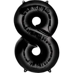 8 Rakam Folyo Balon Siyah 100 cm