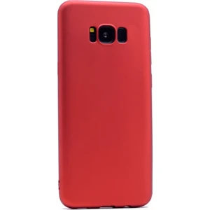 Samsung Galaxy S8 Plus Kılıf Premier Silikon Kılıf+3D Cam Kırmızı