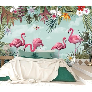 Özel Duvarlar Flamingo Desenli Duvar Kağıdı