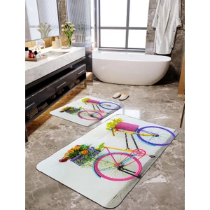 Talia Home Bisiklet Desenli 2'li Banyo Paspas Seti TLAHMP-096
