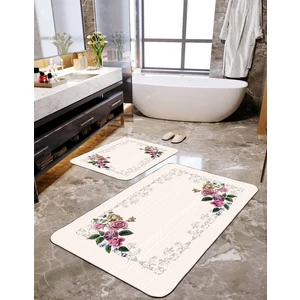 Talia Home Soft Çiçek Desenli 2'li Banyo Paspas Seti TLAHMP-105
