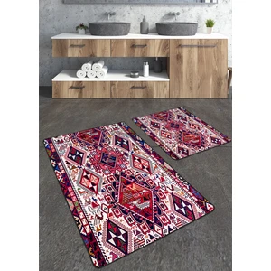 Talia Home Dokuma Kilim Desenli 2'li Banyo Paspas Seti TLAHMP-146