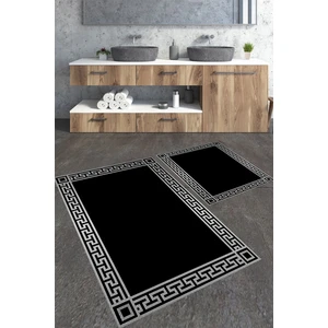 Talia Home Simli Gri Çerçeveli 2'li Banyo Paspas Seti TLAHMP-220
