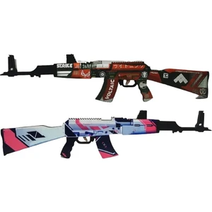 Ahşap CS-GO AK-47 2'li Tüfek Oyuncak Set 1001