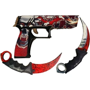Ahşap CS-GO P250 Tabanca 2'li Karambite Oyuncak Set 6004