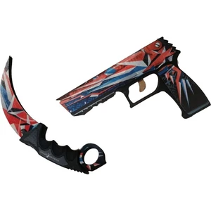 Ahşap CS-GO P250 Tabanca Karambite Oyuncak Set 7005