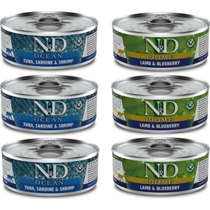 N&d Tahılsız 6 Adet (3-Ton+3-Kuzu)Yetişkin Kedi Yaş Mama 80 gr
