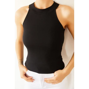 Siyah Karkorse Kolsuz Bluz 1KXK2-44687-02