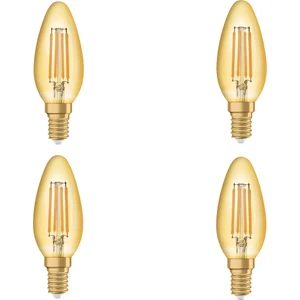 - Vintage 1906 LED Classic 4.5W-36W Sarı Işık E14 Duy Mum Rustik Filamentli Ampul 4 Adet