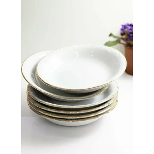 Porselen Tabak 16 cm Altın Yaldız Model 6'lı