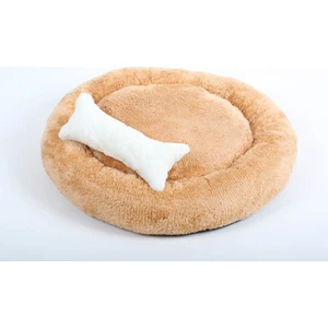 Cookie Pet Sherpa Polar Yıkanabilir Yuvarlak Köpek Kedi Yatağı 60 cm Hardal