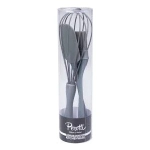 3'lü gri Silikon Çırpıcı Spatula Fırça Set