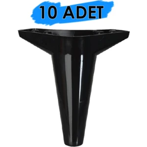 Pvc Burada Siyah 15 cm Tv Ünitesi Koltuk Altı Dolap Ayağı 10'lu
