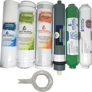 Pera Water Açık Kasa Su Arıtma Cihazlarına Uygun Platinium 80 Gpd Mebranlı 6 Li Alkali Filtre Seti