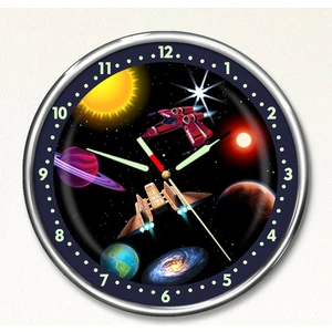Dekor Loft Dekor Loft Premium Gece Parlayan Uzay Savaşları Çocuk Odası Duvar Saati PFS-1801
