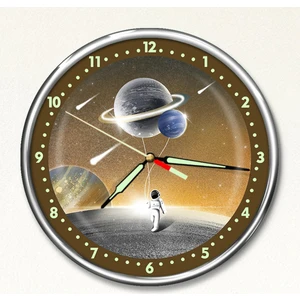 Dekor Loft Dekor Loft Premium Gece Parlayan Astronot  Çocuk Odası Duvar Saati PFS-1803