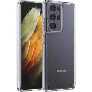 Case 4U Samsung Galaxy S21 Ultra Kılıf Kamera Korumalı Şeffaf Sert Sararmaz Coss Kapak