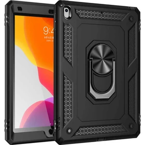 Case 4U Apple iPad 10.2 (8. Nesil) Kılıf Çift Katmanlı Yüzüklü Manyetik Vega Kapak Siyah