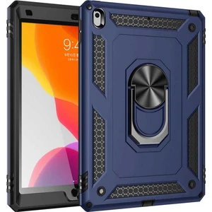 Case 4U Apple iPad 10.2 (8. Nesil) Kılıf Çift Katmanlı Yüzüklü Manyetik Vega Kapak Lacivert