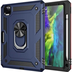 Case 4U Apple iPad Pro 11 Kılıf Çift Katmanlı Yüzüklü Manyetik Vega Kapak Lacivert