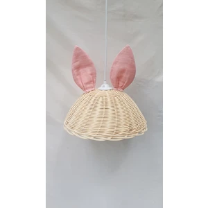 Bilge Bohem Rattan Bambu Hasır Pembe Kulak Avize