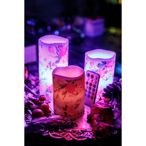 Arma House 3'lü Rose Renk Değiştiren Kumandalı LED Mum Seti