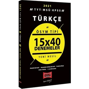 Yargı Yayınevi 2021 TYT MSÜ KPSS Türkçe ÖSYM Tipi 15x40 Denemeler
