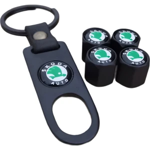 Kuzey Grup Skoda Metal Sibop Kapağı Anahtarlık Set