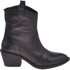 Deri Siyah Kovboy Kadın Bot