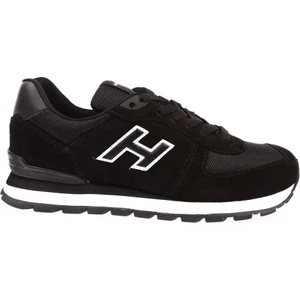 Hammer Jack 19250 Siyah Hakiki Deri Kadin Erkek Günlük Spor Ayakkabi Sneaker Kalin Taban Unisex